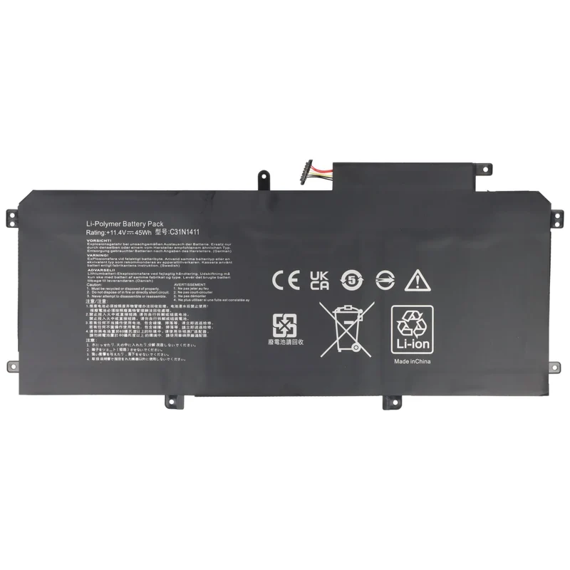 AccuCell Akku passend für ASUS U305L, Zenbook UX305, Li-Polymer, 11,4V, 3800mAh, 43,3Wh, built-in, ohne Werkzeug