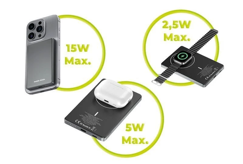 Mobile Origin Magsafe Powerbank mit Watch Charger - Space Grau