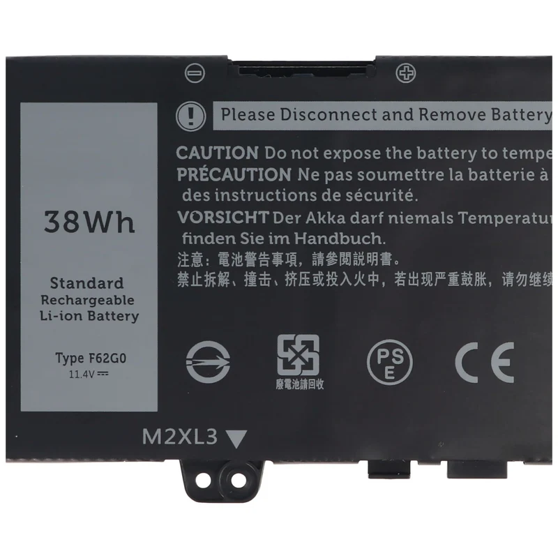 AccuCell Akku passend für Dell Inspiron 13 7000, 7373, Li-Ion, 11,4V, 3333mAh, 38,0Wh, built in, ohne Werkzeug