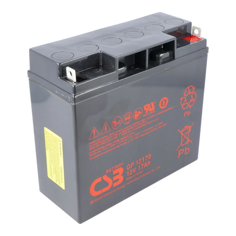 CSB-GP12170 12 Volt AGM Bleiakku 17Ah, 181x76x167mm M5 Flachpol - M5 B/N 5 Jahres Type + Standby