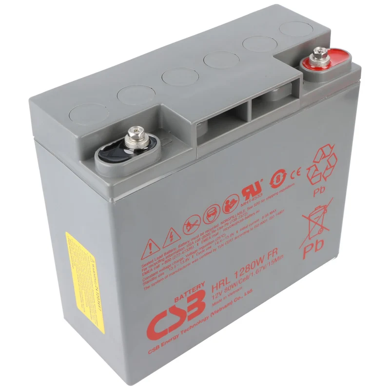 CSB HRL1280W FR 12V Blei-Akku (AGM) wartungsfrei 181x76,2x167mm M5 Anschluss