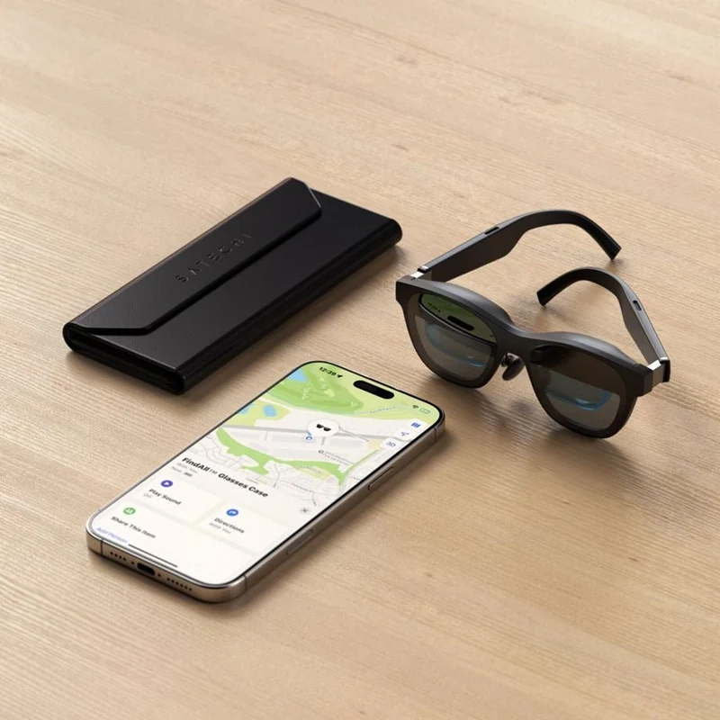Satechi FindMy Brillenetui aus veganem Leder - Schwarz