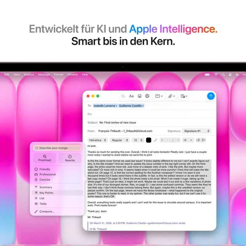 MacBook Neo 13 Zoll mit A18 Pro chip, 6-core CPU und 5-core GPU, 8GB, 512GB SSD, Touch ID, Blush