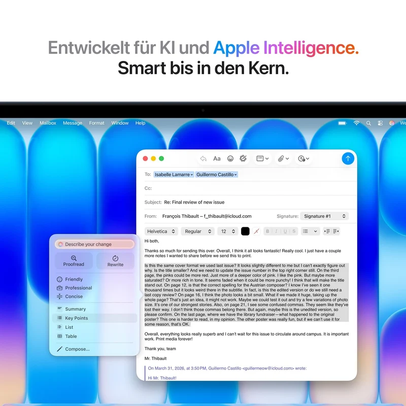MacBook Neo 13 Zoll mit A18 Pro chip, 6-core CPU und 5-core GPU, 8GB, 256GB SSD, Indigo