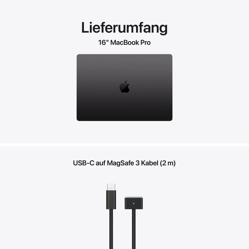 MacBook Pro 16 Zoll mit M5 Max chip, 18-core CPU und 32-core GPU, 36GB, 2TB SSD, Space Schwarz