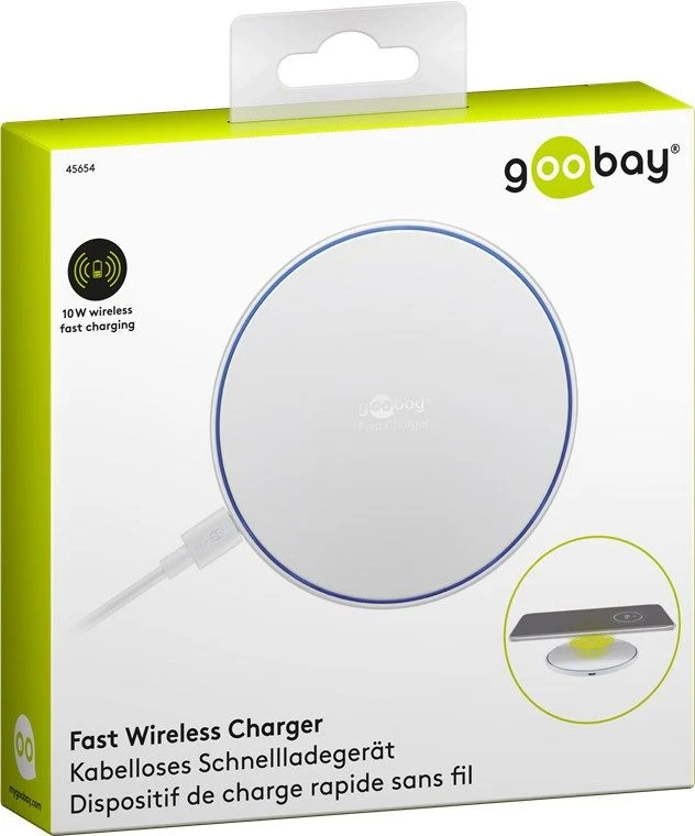 Goobay Kabelloses Schnellladegerät 10 W - geeignet für Smartphones und Geräte mit Qi-Standard