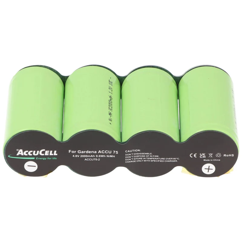 AccuCell Akku passend für Gardena ACCU 75, ACCU75 mit Lötfahnen