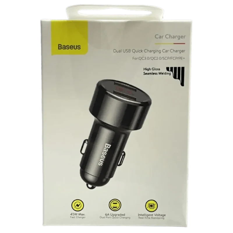 Chargeur allume cigare 12-24V voiture 45W 2x USB affichage LED