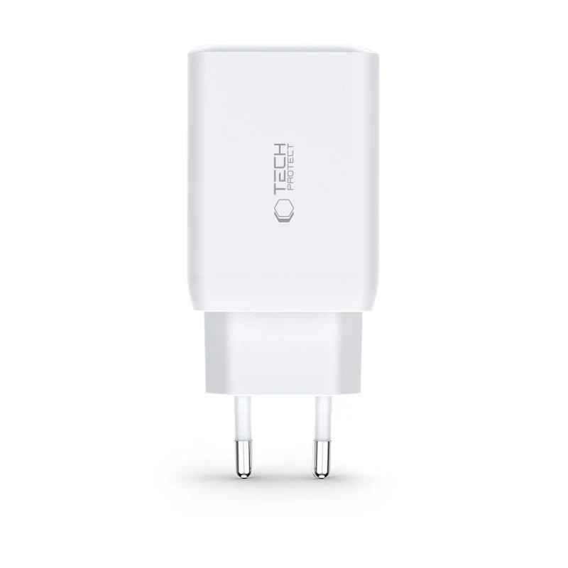 Tech-Protect 65W Multiport Standard-Ladegerät für MacBook Air/Pro, iPhone und iPad - weiß