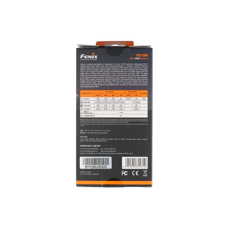 Fenix TK15R IRIS X LED Taschenlampe mit USB Anschluss