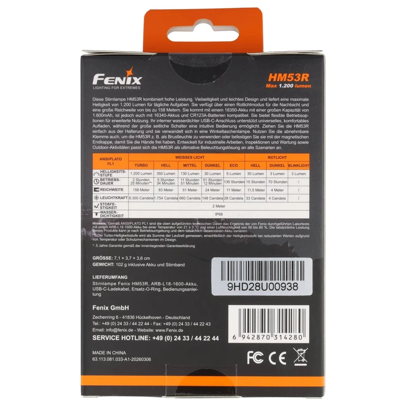 Fenix HM53R LED Stirnlampe