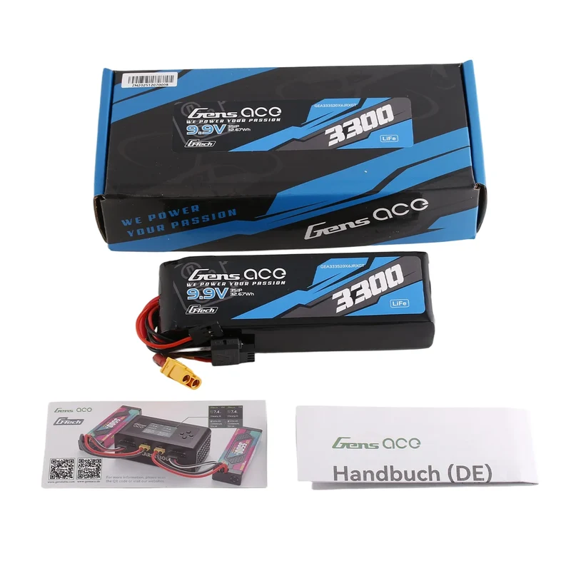 Gens ace Mini G-Tech 3300mAh 9,9V 3S 20C Li-Fe-Akku mit XT60 für Empfänger