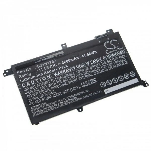 AccuCell Notebook-Akku 3600mAh 11,55V Li-Ion als Ersatz für Asus 0B200-02960000, 0B200-02960400, B31N1732
