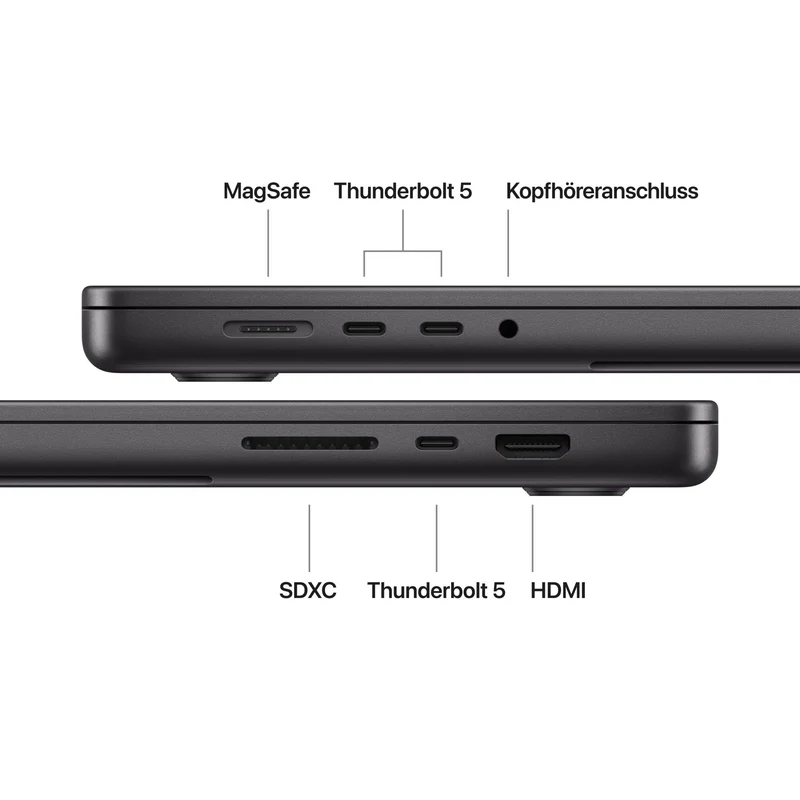 MacBook Pro 16 Zoll mit M5 Pro chip, 18-core CPU und 20-core GPU, 48GB, 1TB SSD, Space Schwarz