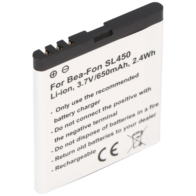AccuCell Akku passend für Bea-Fon SL450, SL560 3,7 Volt 650mAh