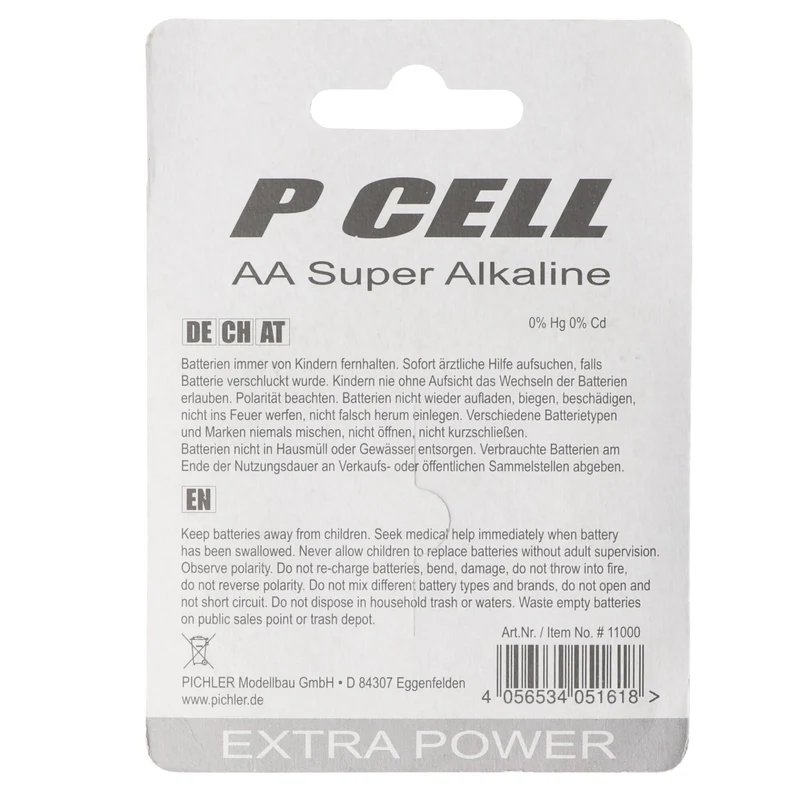 AccuCell P-Cell Mignon AA Batterien im praktischen 4er Set, 4 Stück LR6 1,5V Batterie