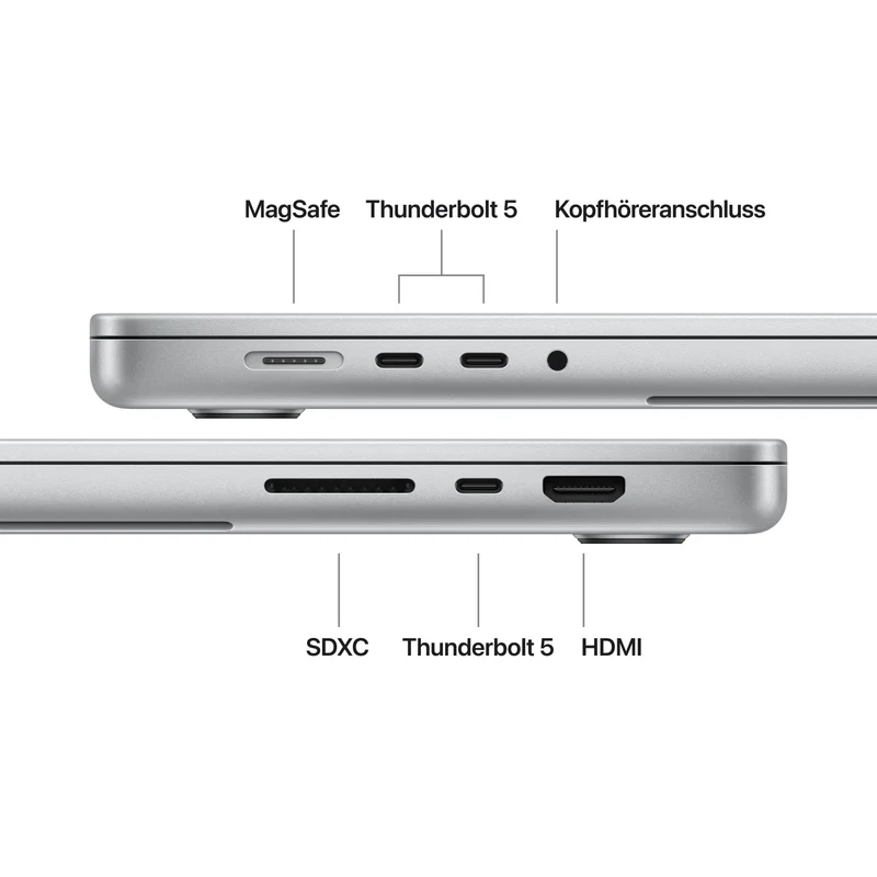MacBook Pro 16 Zoll mit M5 Max chip, 18-core CPU und 40-core GPU, 48GB, 2TB SSD, Silber