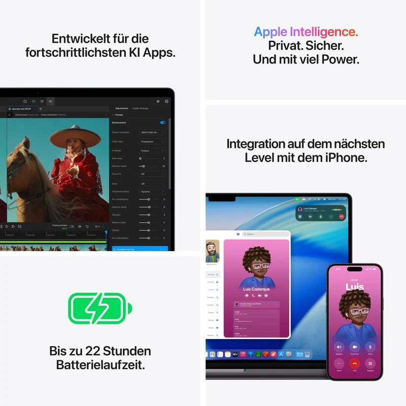 MacBook Pro 16 Zoll mit M5 Max chip, 18-core CPU und 32-core GPU, 36GB, 2TB SSD, Silber