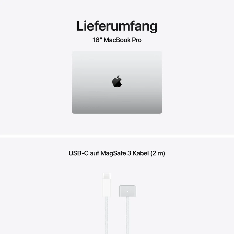 MacBook Pro 16 Zoll mit M5 Pro chip, 18-core CPU und 20-core GPU, 24GB, 1TB SSD, Silber