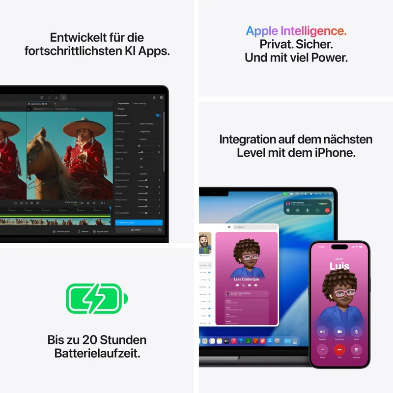 MacBook Pro 14 Zoll mit M5 Max chip, 18-core CPU und 32-core GPU, 36GB, 2TB SSD, Space Schwarz