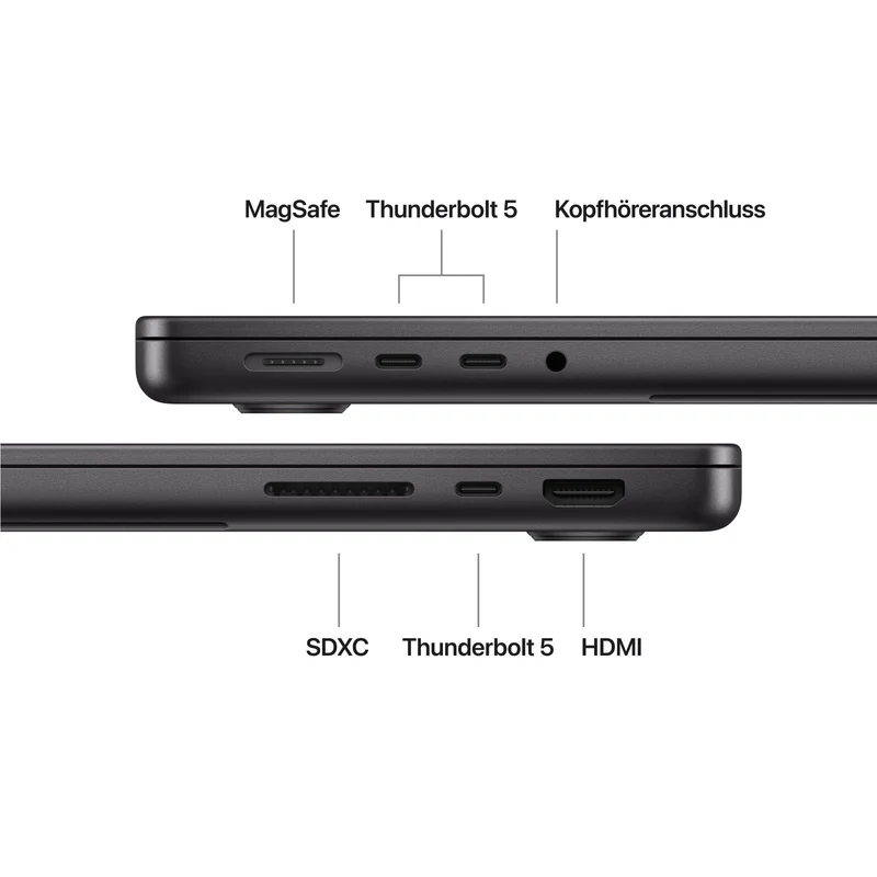 MacBook Pro 14 Zoll mit M5 Pro chip, 18-core CPU und 20-core GPU, 24GB, 2TB SSD, Space Schwarz