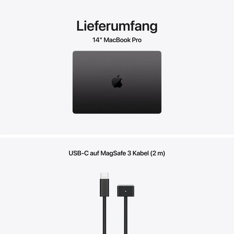 MacBook Pro 14 Zoll mit M5 Pro chip, 15-core CPU und 16-core GPU, 24GB, 1TB SSD, Space Schwarz