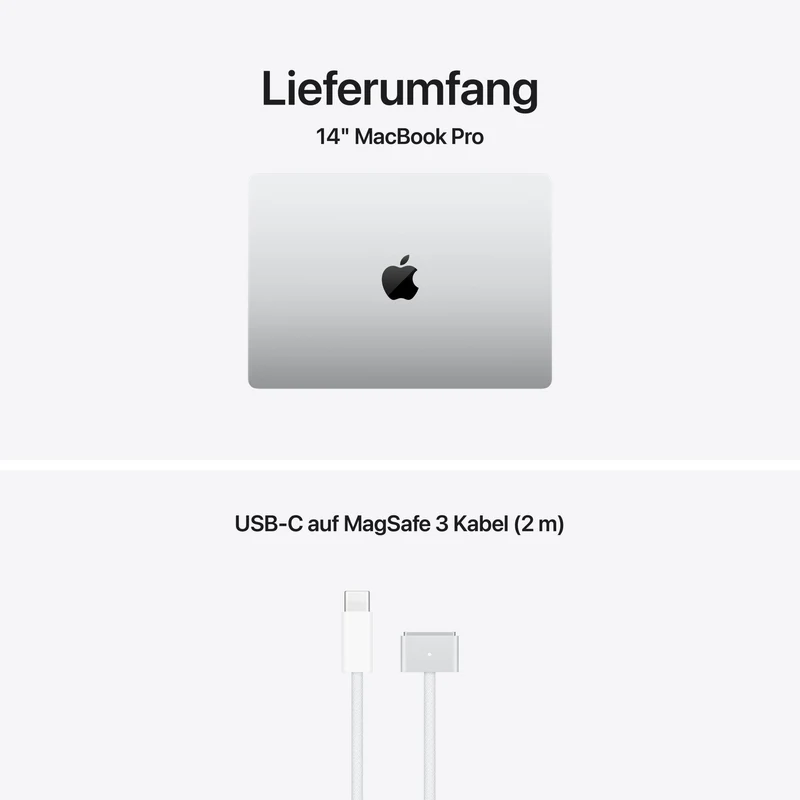 MacBook Pro 14 Zoll mit M5 Pro chip, 15-core CPU und 16-core GPU, 24GB, 1TB SSD, Silber