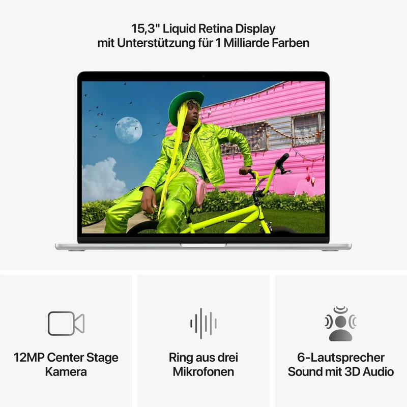 MacBook Air 15 Zoll mit M5 chip, 10-core CPU und 10-core GPU, 24GB, 1TB SSD, Silber