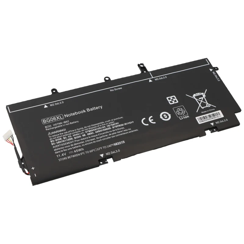 AccuCell Akku passend für HP EliteBook 1040 G3, Li-Polymer, 11,4V, 3945mAh, 45Wh, mit screw clip länge 85mm