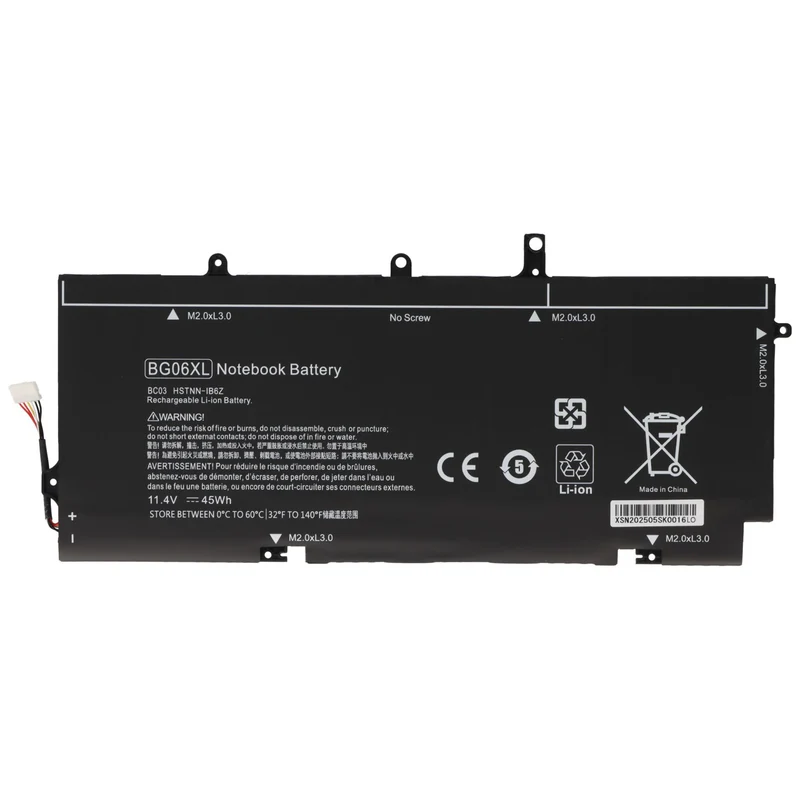 AccuCell Akku passend für HP EliteBook 1040 G3, Li-Polymer, 11,4V, 3945mAh, 45Wh, mit screw clip länge 85mm