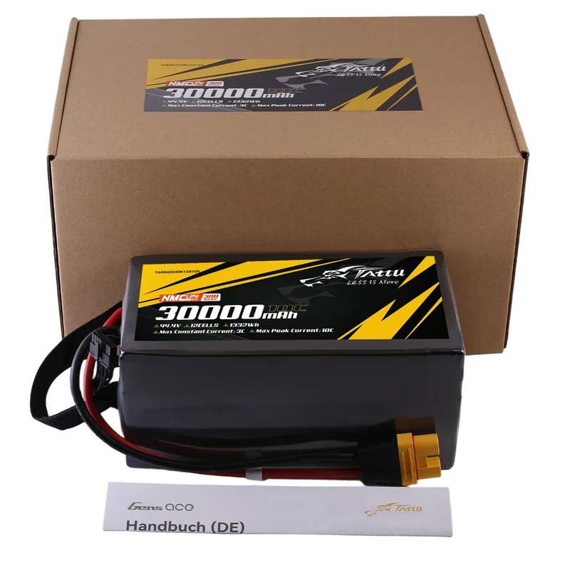 Tattu Semi-Solid State 300Wh/kg 30000mAh 10C 44,4V 12S1P LiPo-Akkupack mit AS150U-F