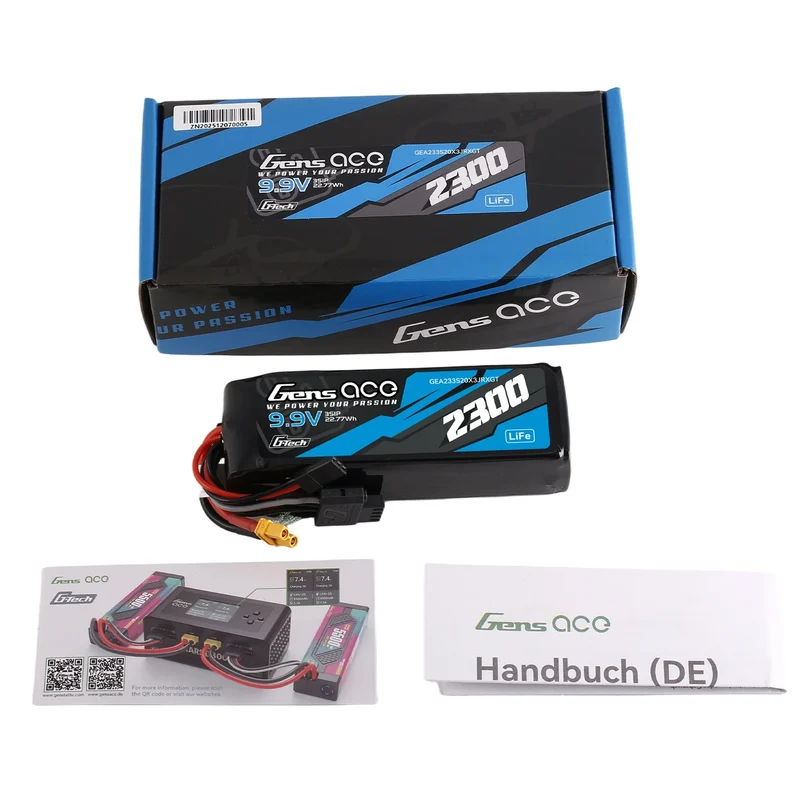 Gens ace Mini G-Tech 2300mAh 9,9V 3S 20C Li-Fe-Akku mit XT30 für Empfänger