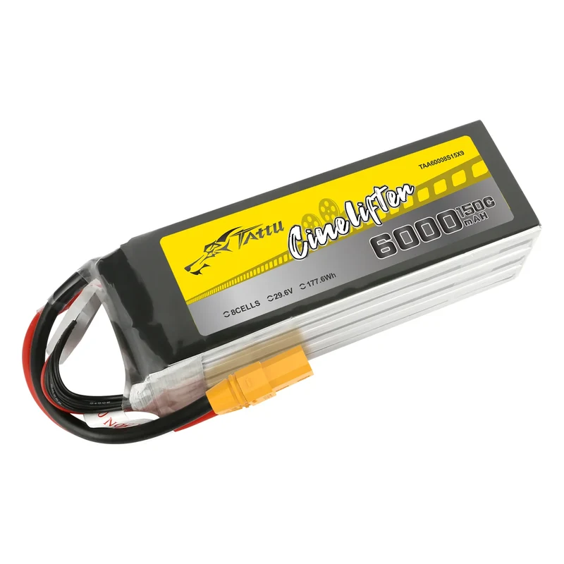 Tattu 6000mAh 29,6V 8S1P 150C 177,6Wh LiPo-Akku mit XT90-S