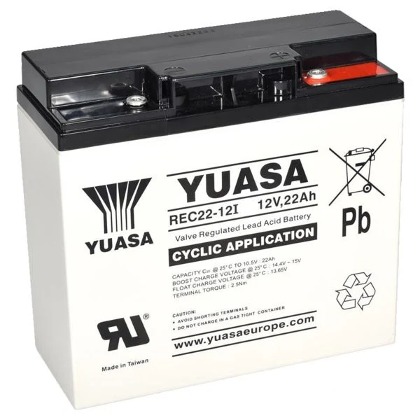 Yuasa Blei-Akku REC22-12I AGM, Zyklenfest, M5 Innengewinde