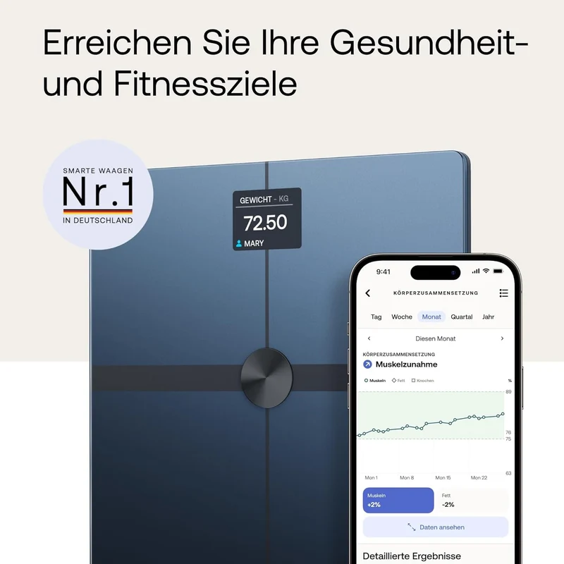 Withings Body SMART WLAN- Körperwaage - Schwarz