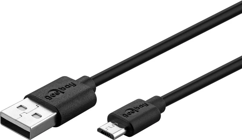 Goobay Micro USB-Ladeset 1 A - Netzteil mit Micro USB Kabel 1m (Schwarz)