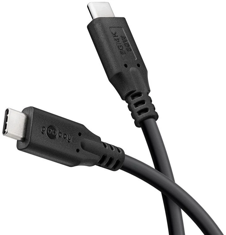 Goobay USB-C Ladekabel USB 3.2 Gen 1 Kabel, USB-C auf USB-C Ladekabel, 60 W, schwarz