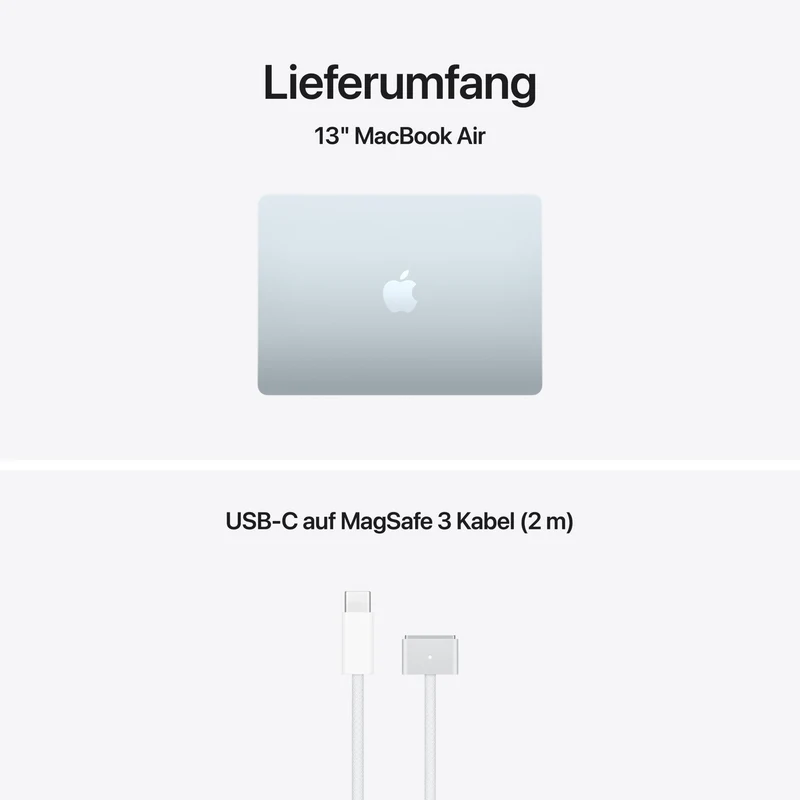MacBook Air 13 Zoll mit M5 chip, 10-core CPU und 10-core GPU, 16GB, 1TB SSD, Himmelblau