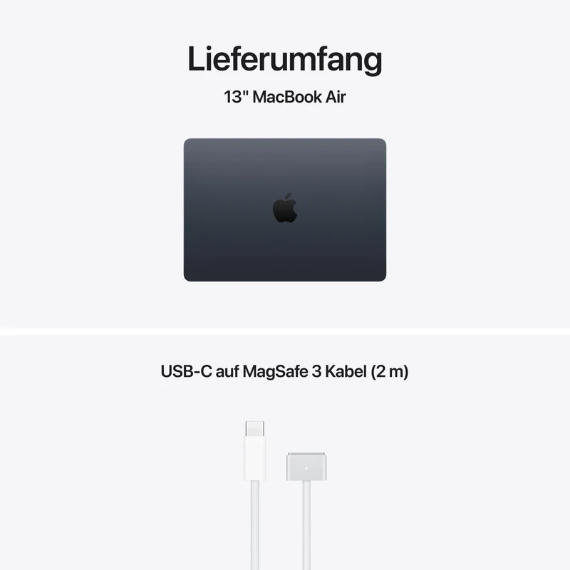 MacBook Air 13 Zoll mit M5 chip, 10-core CPU und 10-core GPU, 16GB, 1TB SSD, Mitternacht