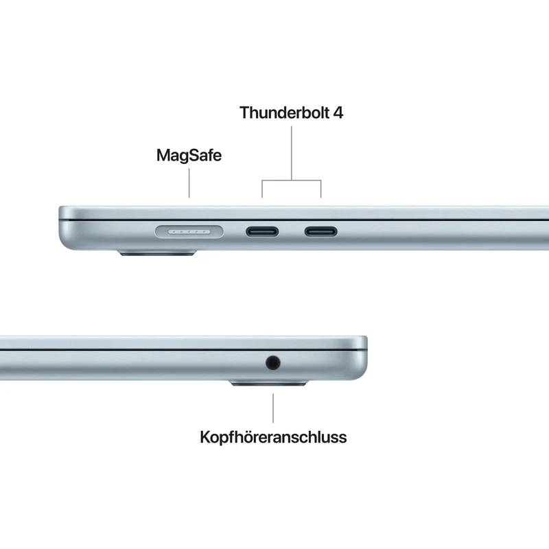 MacBook Air 15 Zoll mit M5 chip, 10-core CPU und 10-core GPU, 16GB, 1TB SSD, Himmelblau