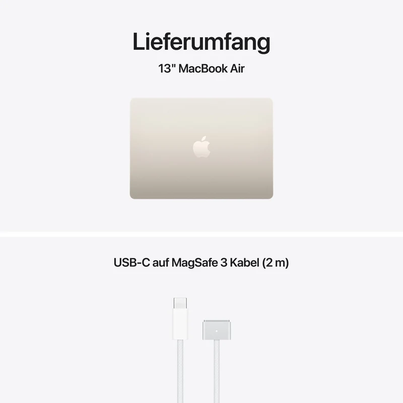 MacBook Air 13 Zoll mit M5 chip, 10-core CPU und 10-core GPU, 16GB, 1TB SSD, Polarstern