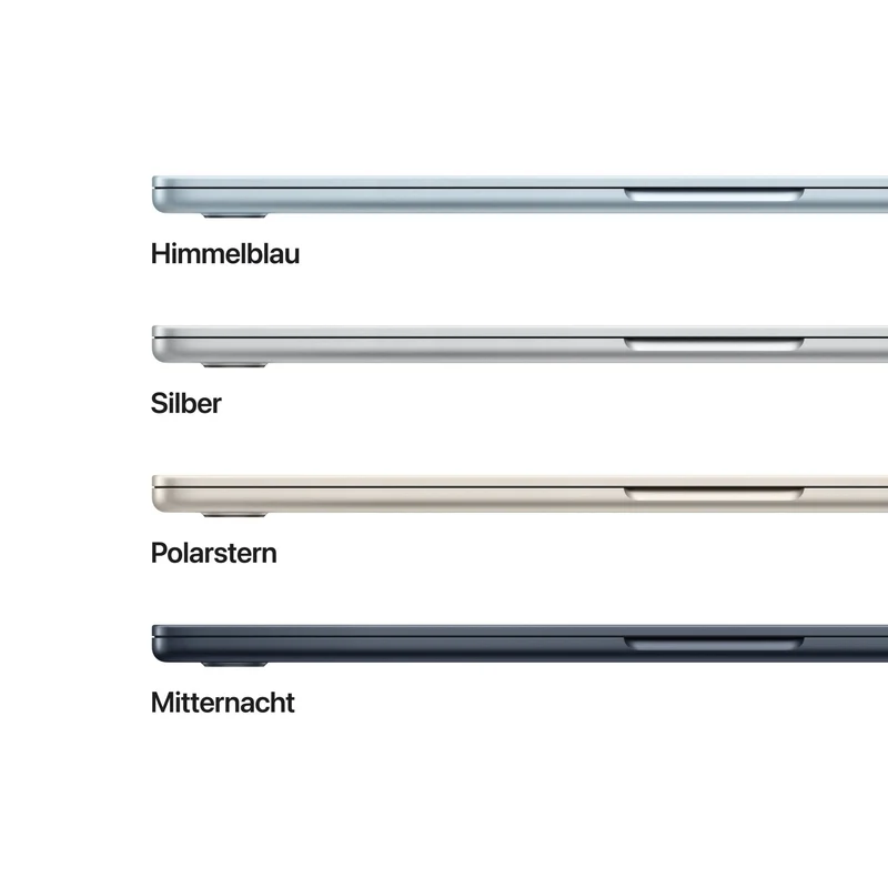 MacBook Air 15 Zoll mit M5 chip, 10-core CPU und 10-core GPU, 16GB, 1TB SSD, Mitternacht