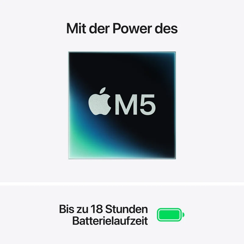 MacBook Air 15 Zoll mit M5 chip, 10-core CPU und 10-core GPU, 16GB, 1TB SSD, Mitternacht