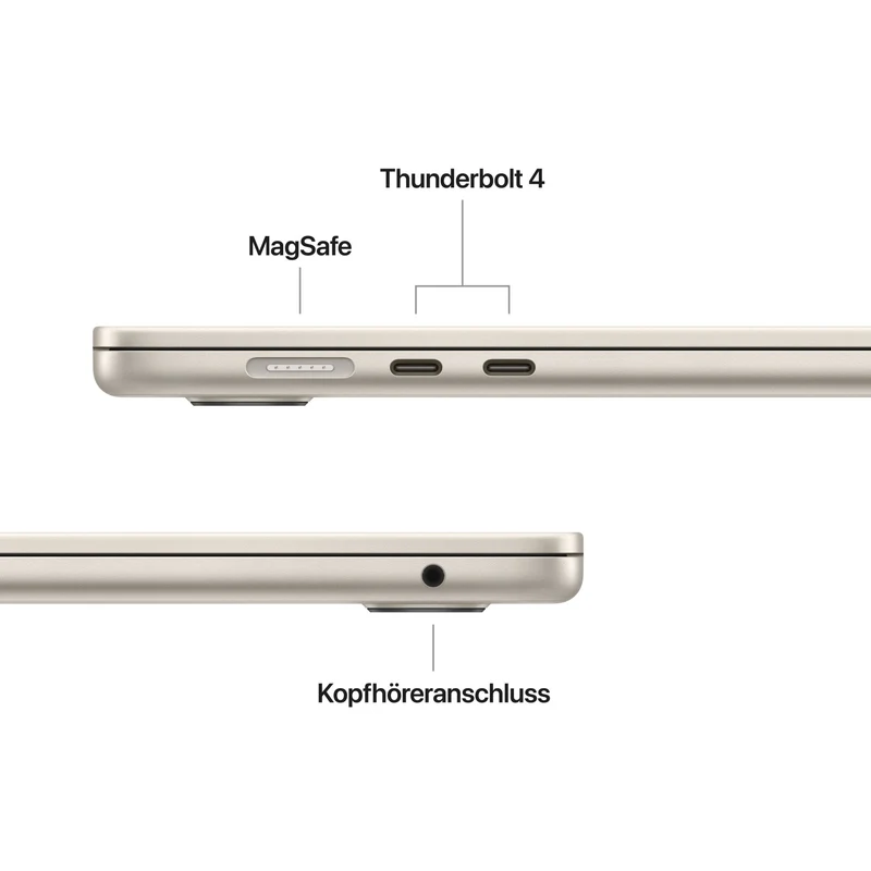 MacBook Air 15 Zoll mit M5 chip, 10-core CPU und 10-core GPU, 16GB, 512GB SSD, Polarstern