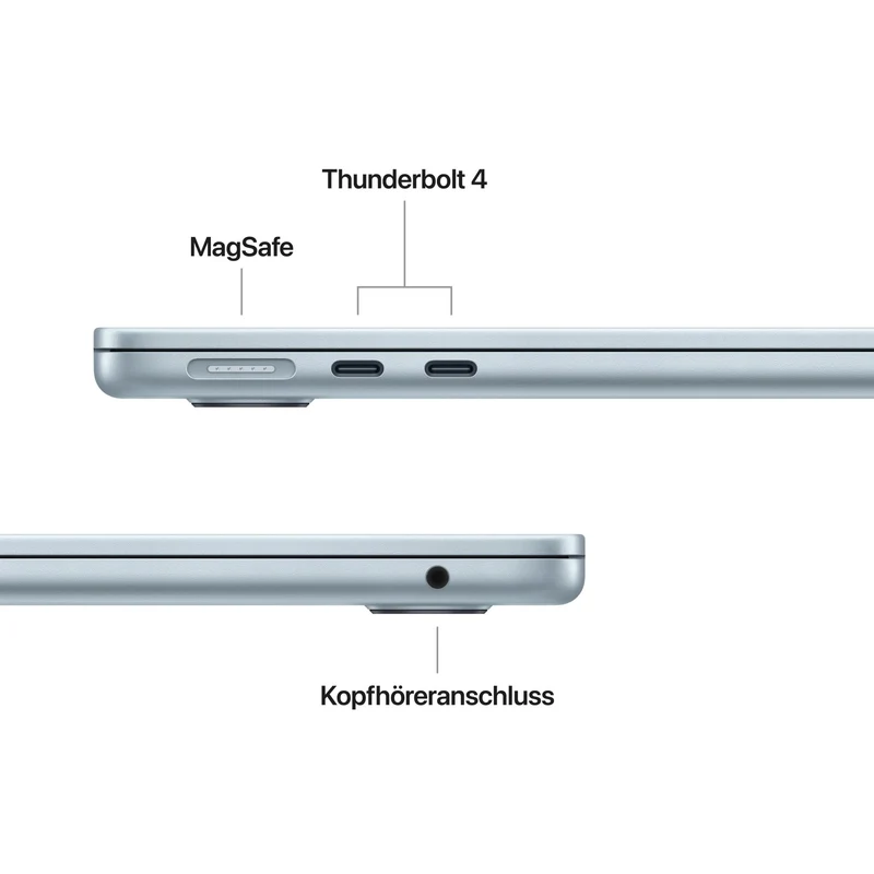 MacBook Air 13 Zoll mit M5 chip, 10-core CPU und 8-core GPU, 16GB, 512GB SSD, Himmelblau