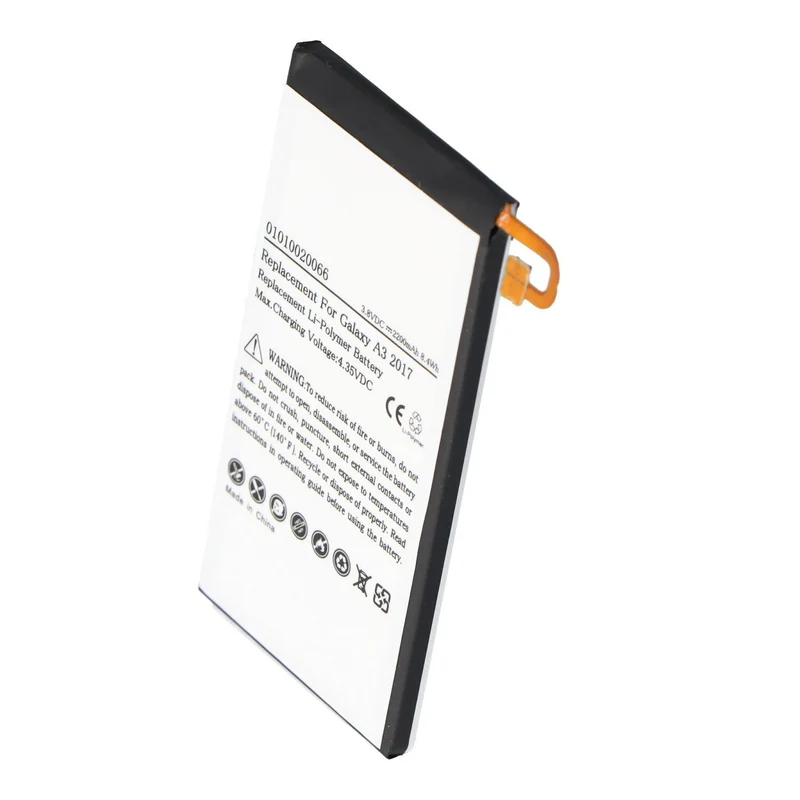 AccuCell Akku passend für Samsung Galaxy A3 2017, Li-Polymer, 3,8V, 2200mAh, 8,4Wh, built-in, ohne Werkzeug