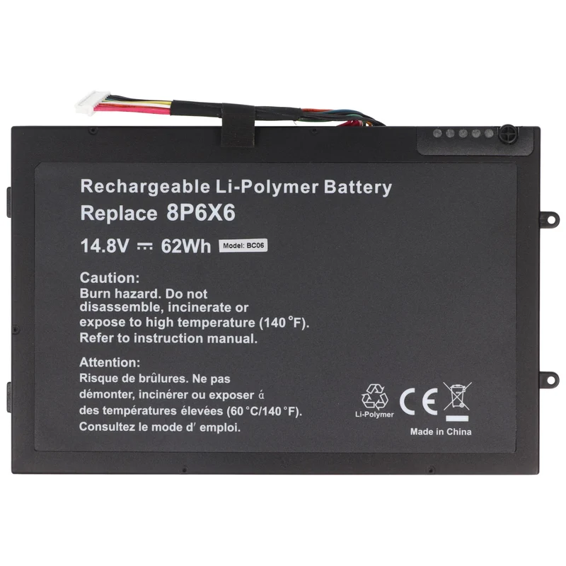AccuCel Akku passend für Dell Alienware M11x, M14X, Li-Polymer, 14,8V, 4190mAh, 62Wh, built-in, ohne Werkzeug