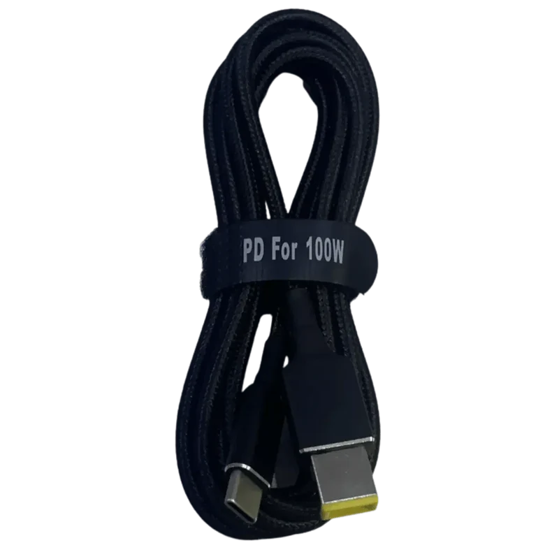 Câble fiche carrée jaune vers USB-C pour PC Lenovo