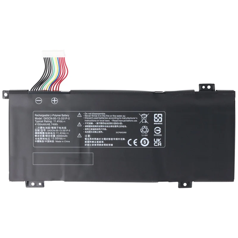 AccuCell Akku passend für Medion Erazer X6805, Medion MD61635, Li-Polymer, 11,4V, 4100mAh, 46,74Wh