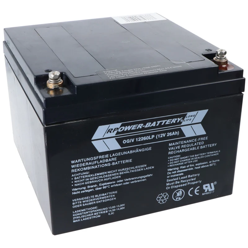 RPower OGiV12260LP 12V 26Ah Longlife Bleiakku AGM Blei Gel Akku